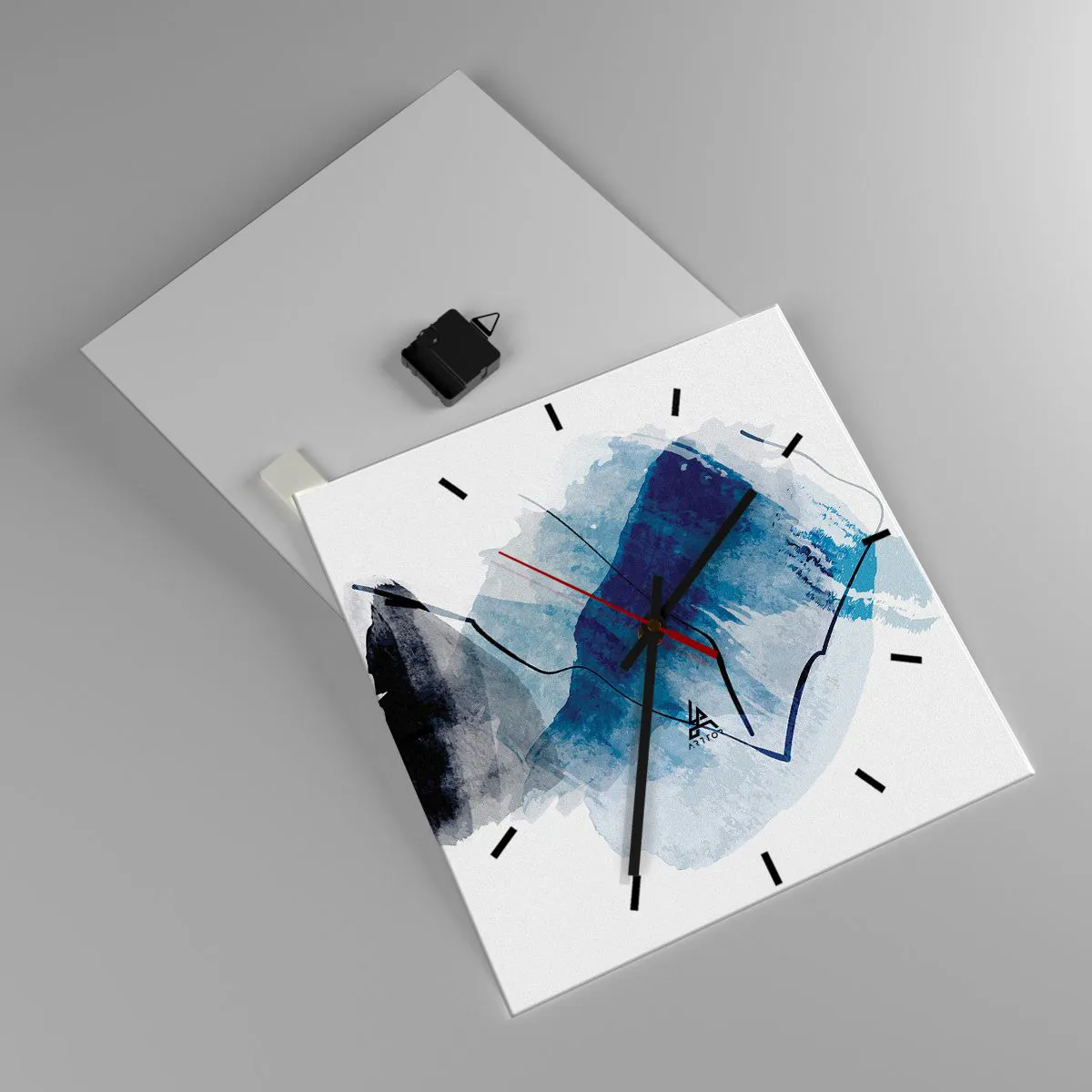 Wall clock - Clock on glass - Ice Mountain - 40x40 cm