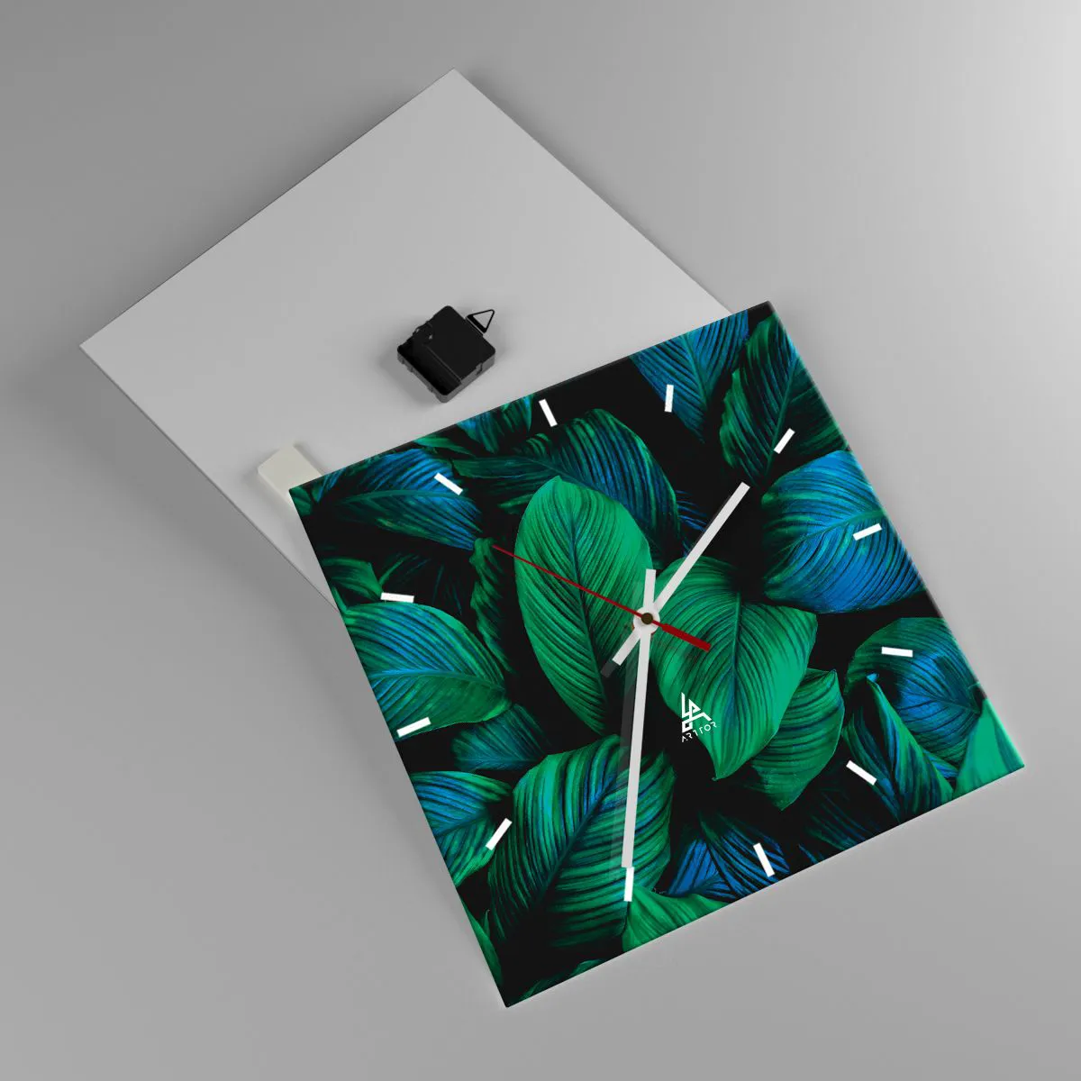 Ceas de perete - Ceas pe sticlă - Traficul verde - 40x40 cm