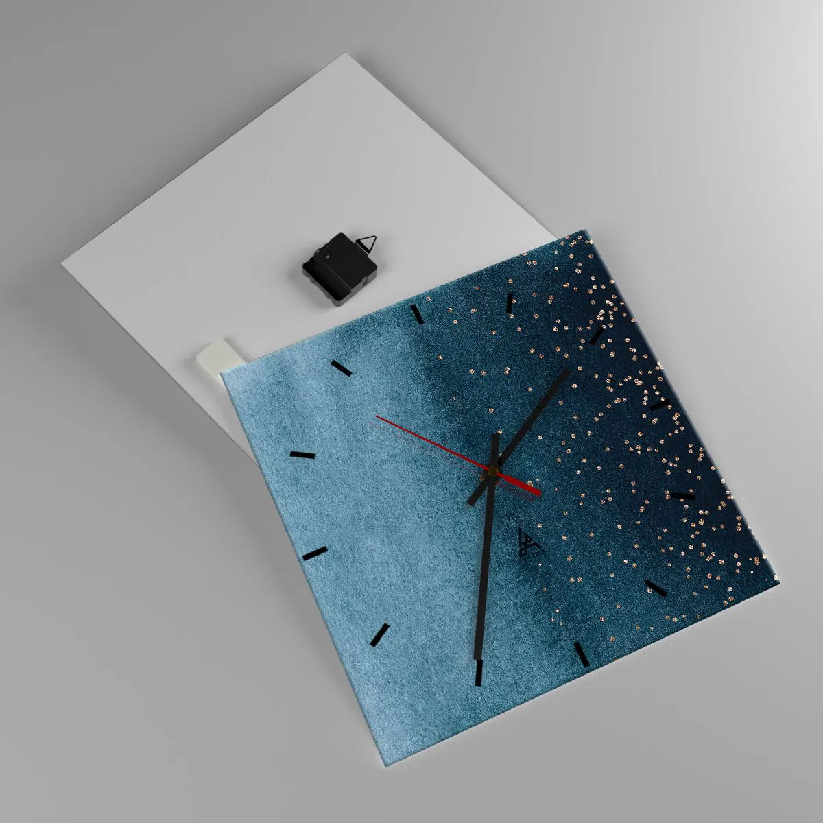 Falióra, Óra - Kompozíció - kék fázisok - 40x40 cm
