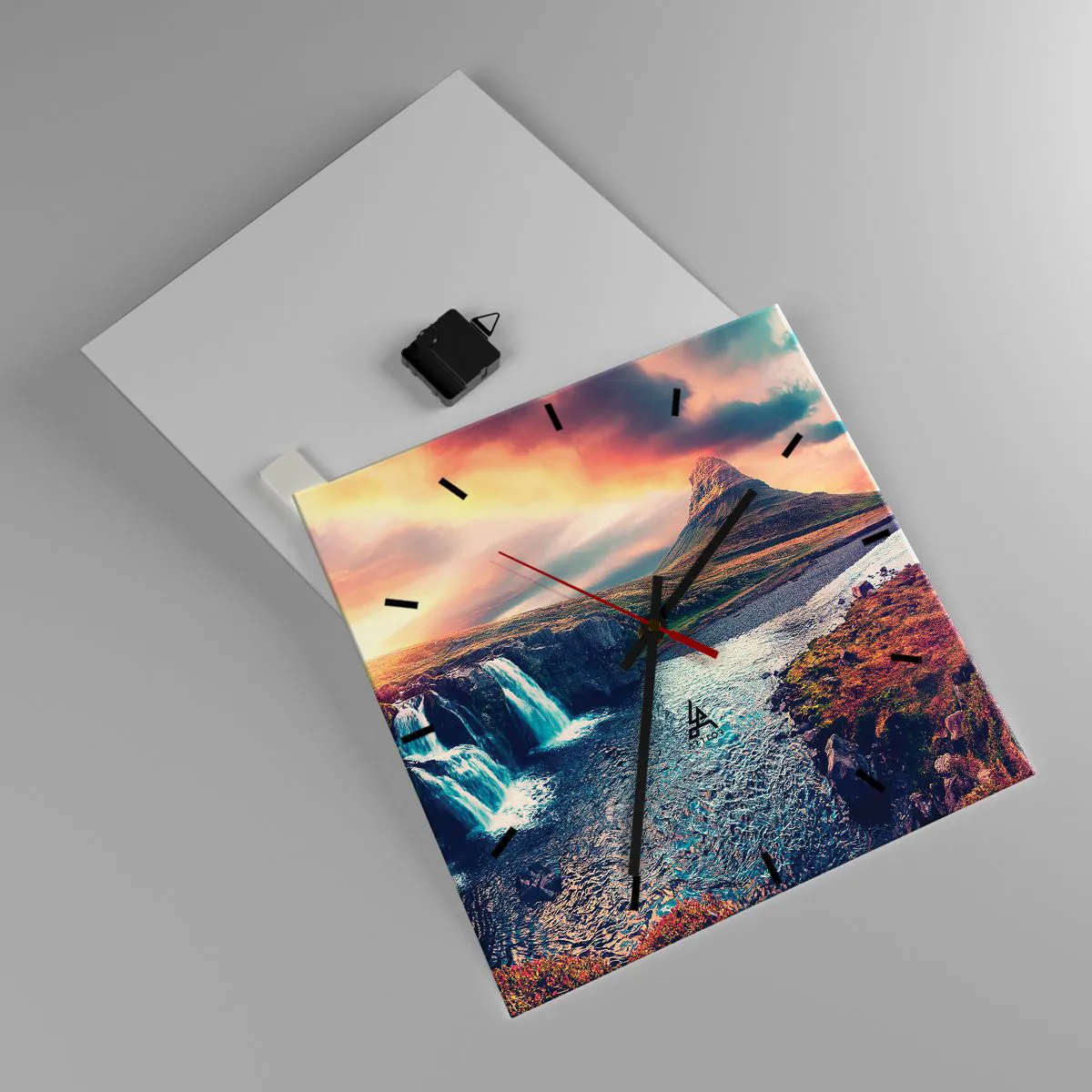 Ceas de perete - Ceas pe sticlă - În măreția naturii - 40x40 cm