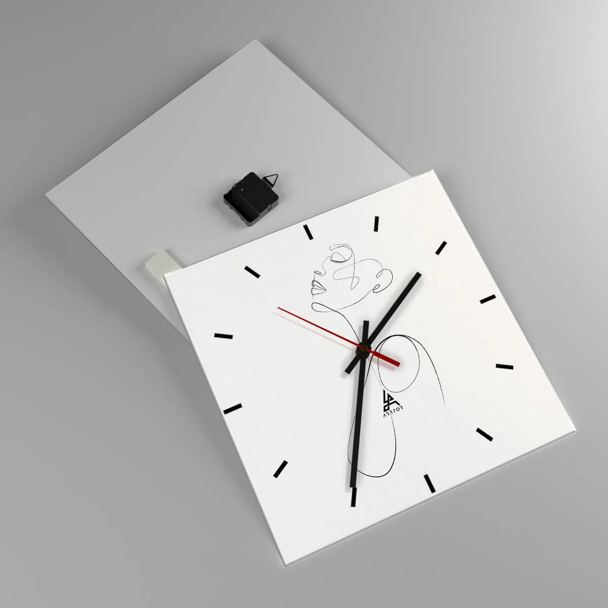 Relógio de parede - Relógio em vidro - Enrolada em sonhos - 40x40 cm