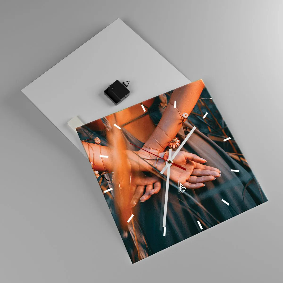 Nástenné hodiny - Prepojená s prírodou - 40x40 cm