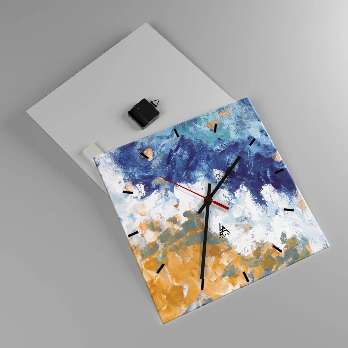 Reloj de pared - Reloj de vidrio - Danza de los elementos - 40x40 cm