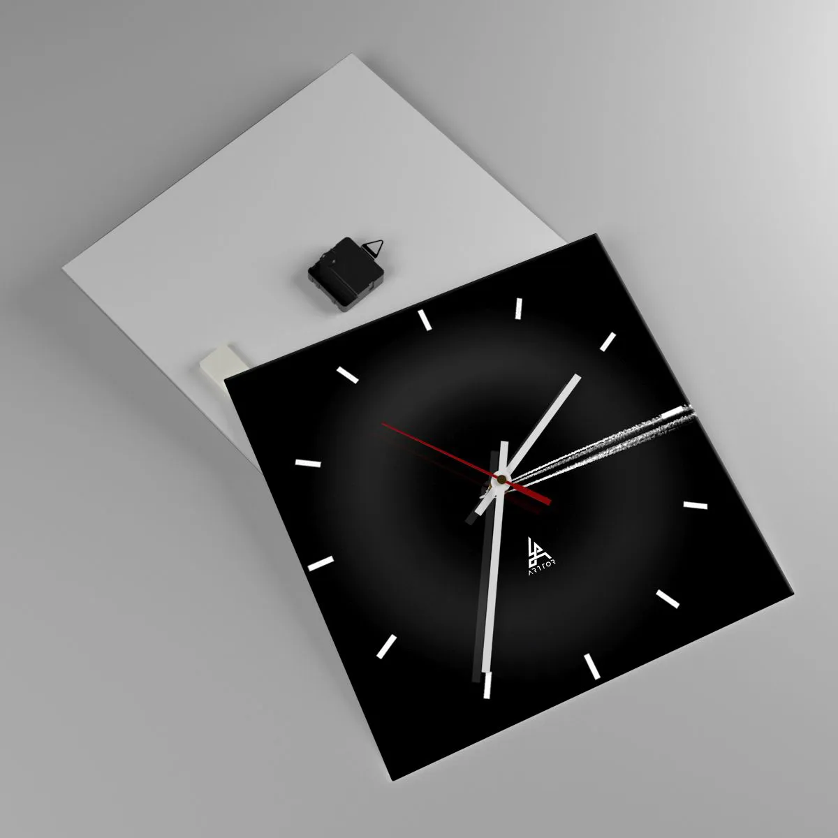 Väggklocka - Klocka på glas - I en annan dimension - 40x40 cm