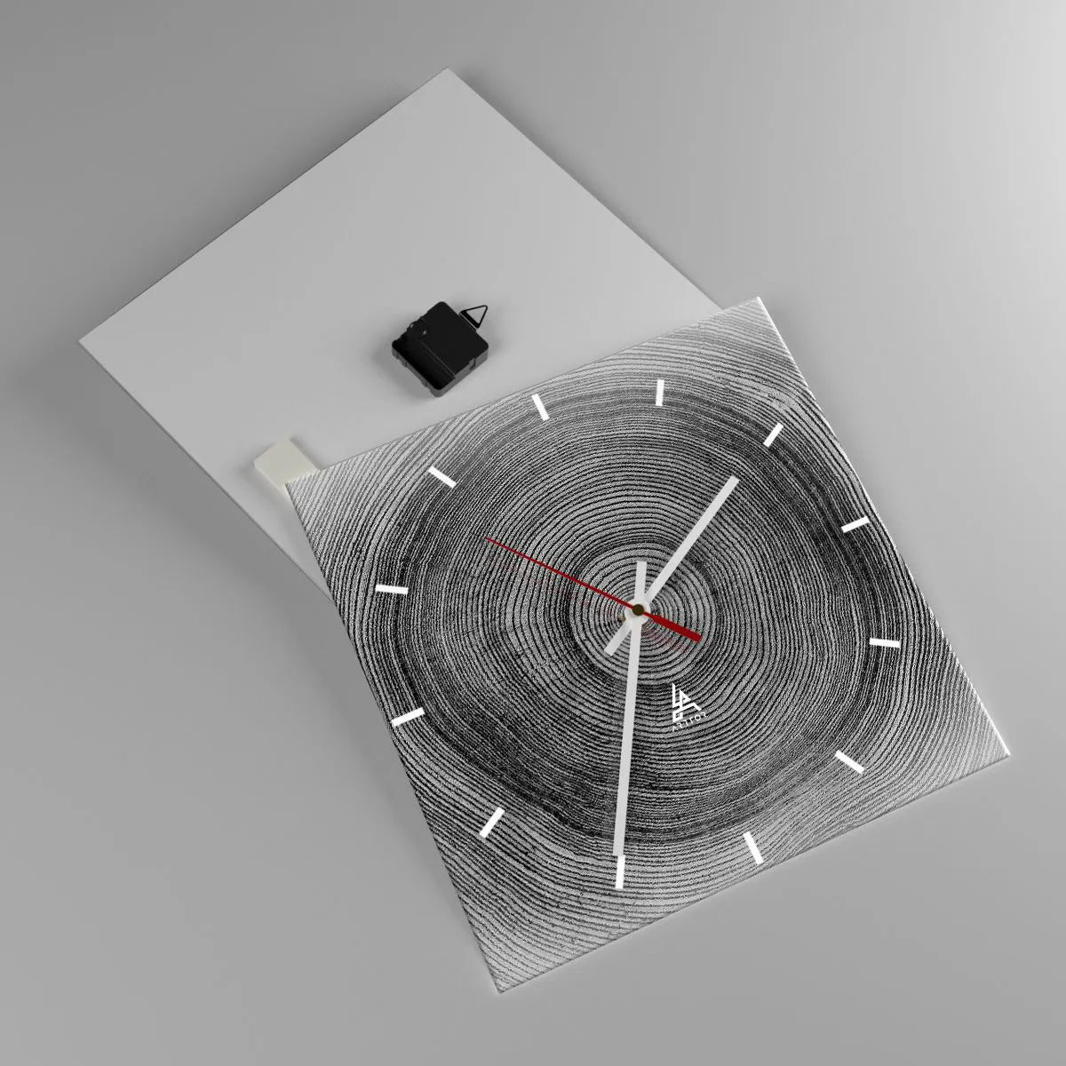 Wanduhr - Glasuhr - Zeichen der Zeit - 40x40 cm