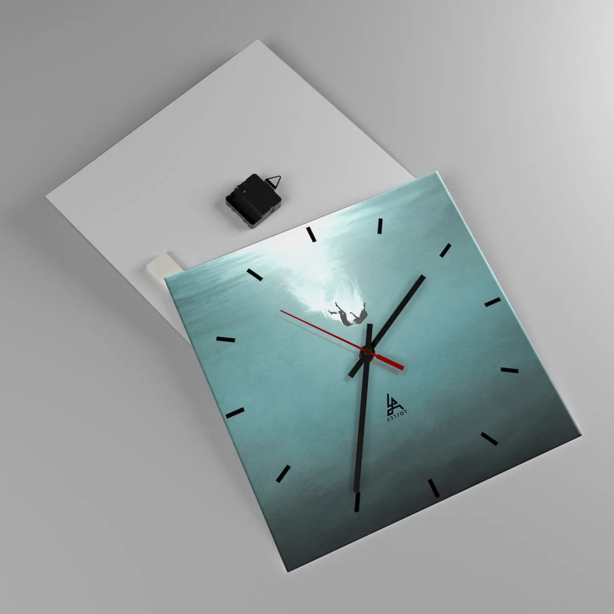 Wanduhr - Glasuhr - In den Armen des Ozeans - 40x40 cm