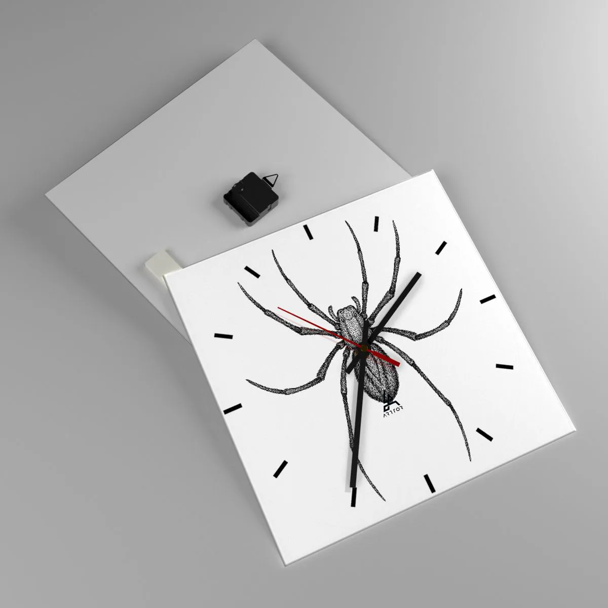 Wanduhr - Glasuhr - Beunruhigende Präzision - 40x40 cm