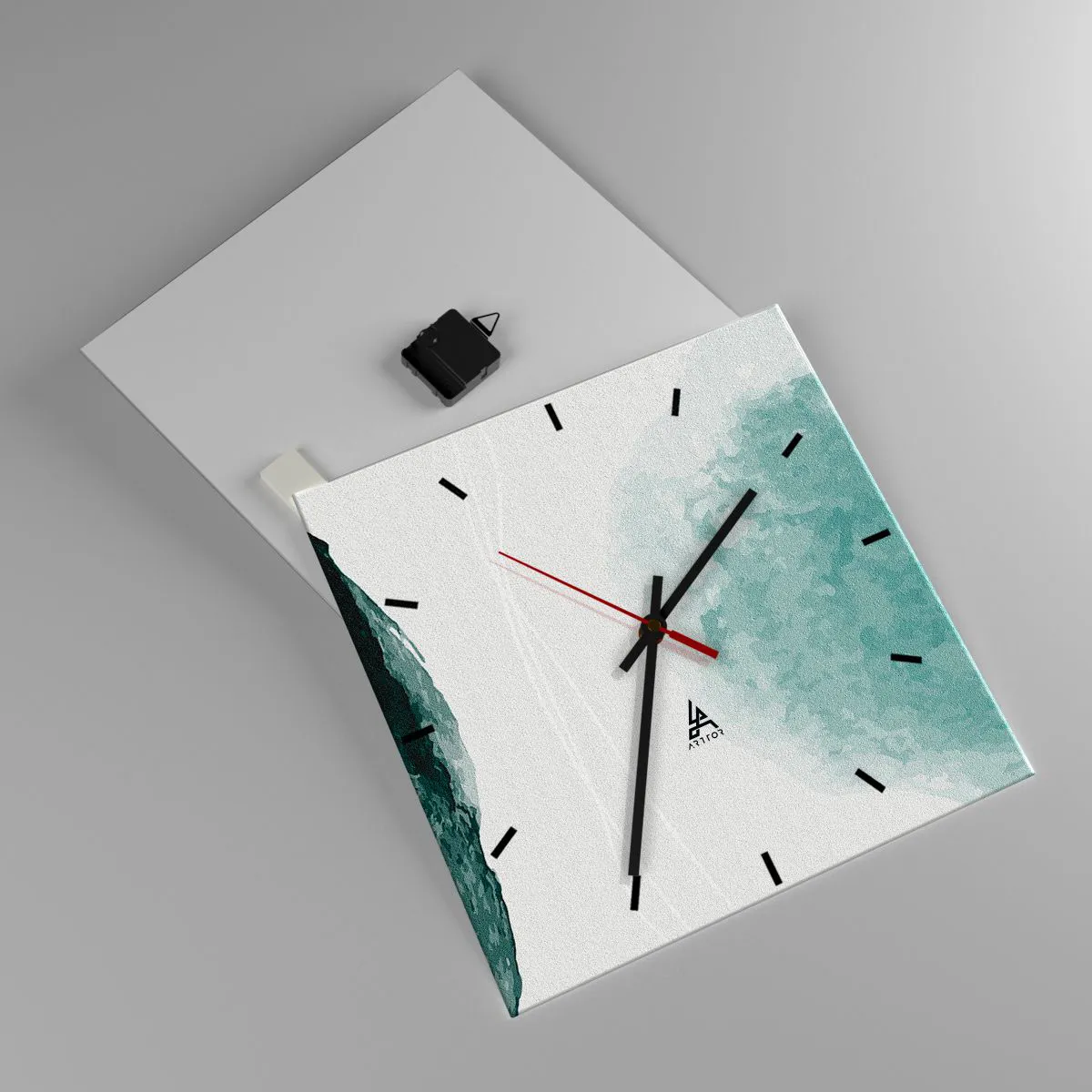 Reloj de pared - Reloj de vidrio - Un encuentro con la niebla - 40x40 cm