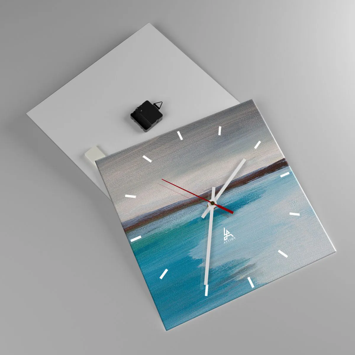 Reloj de pared - Reloj de vidrio - Paisaje horizontal - 40x40 cm