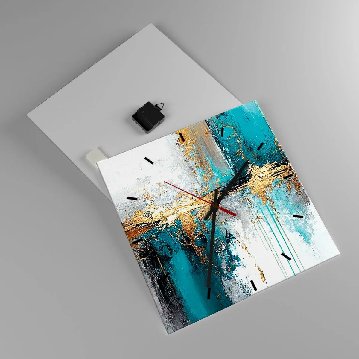 Reloj de pared - Reloj de vidrio - Todo fluye - 40x40 cm