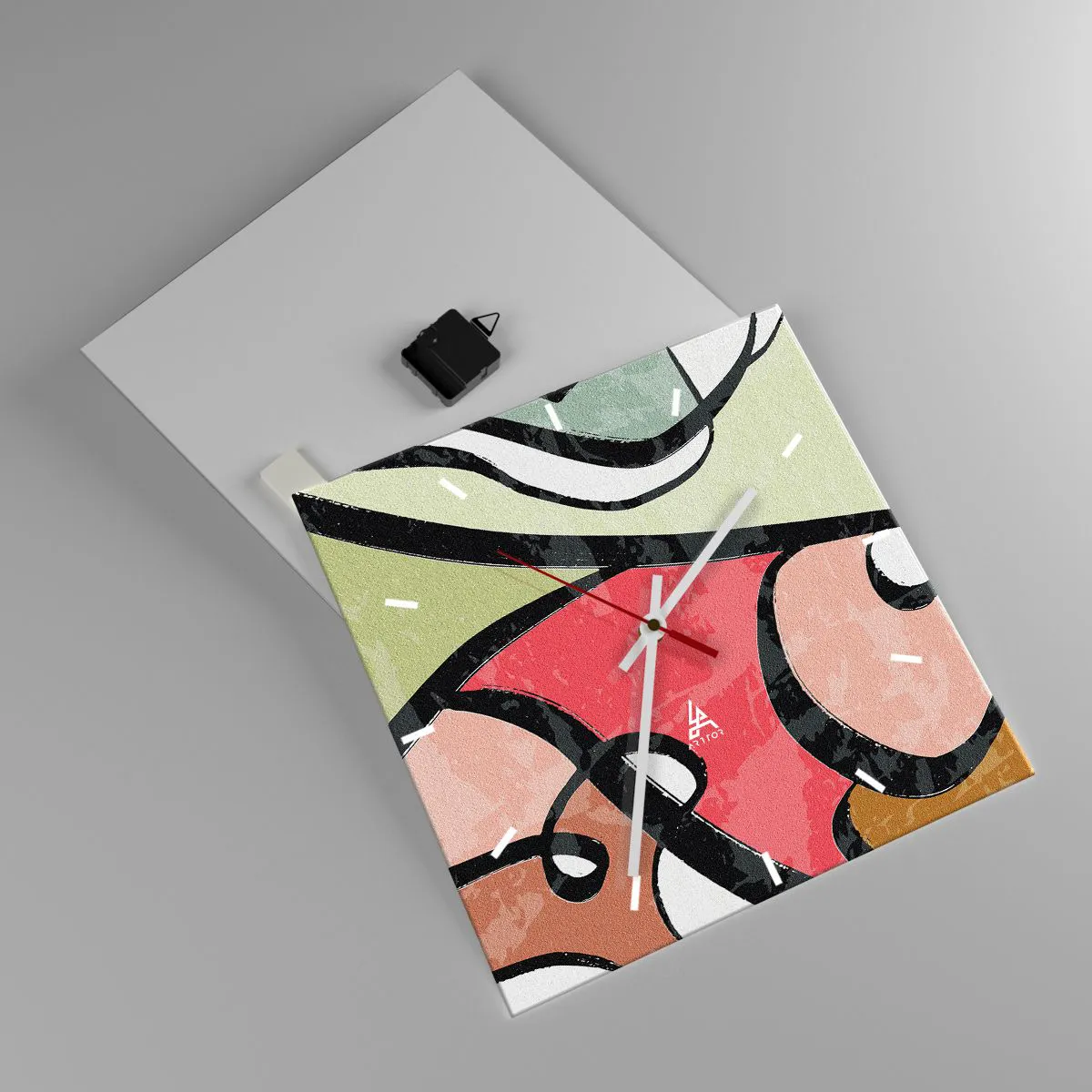 Horloge murale - Pendule murale - Pirouettes parmi les couleurs - 40x40 cm