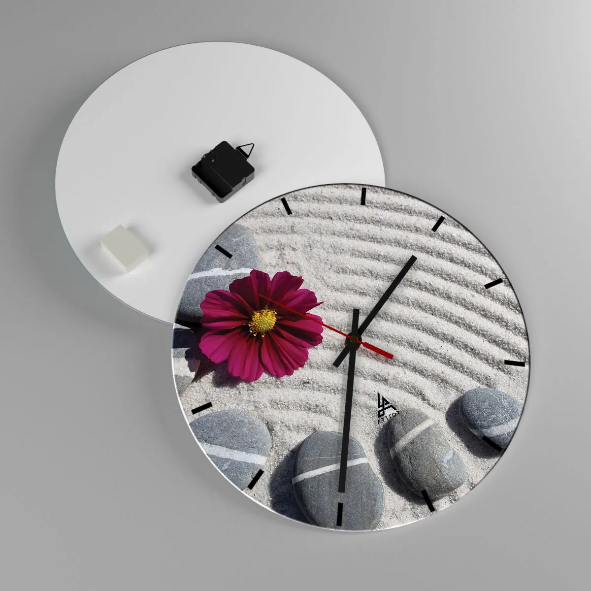 Wanduhr - Glasuhr - Energie und Ruhe des Zauberkreises der Natur - 40x40 cm