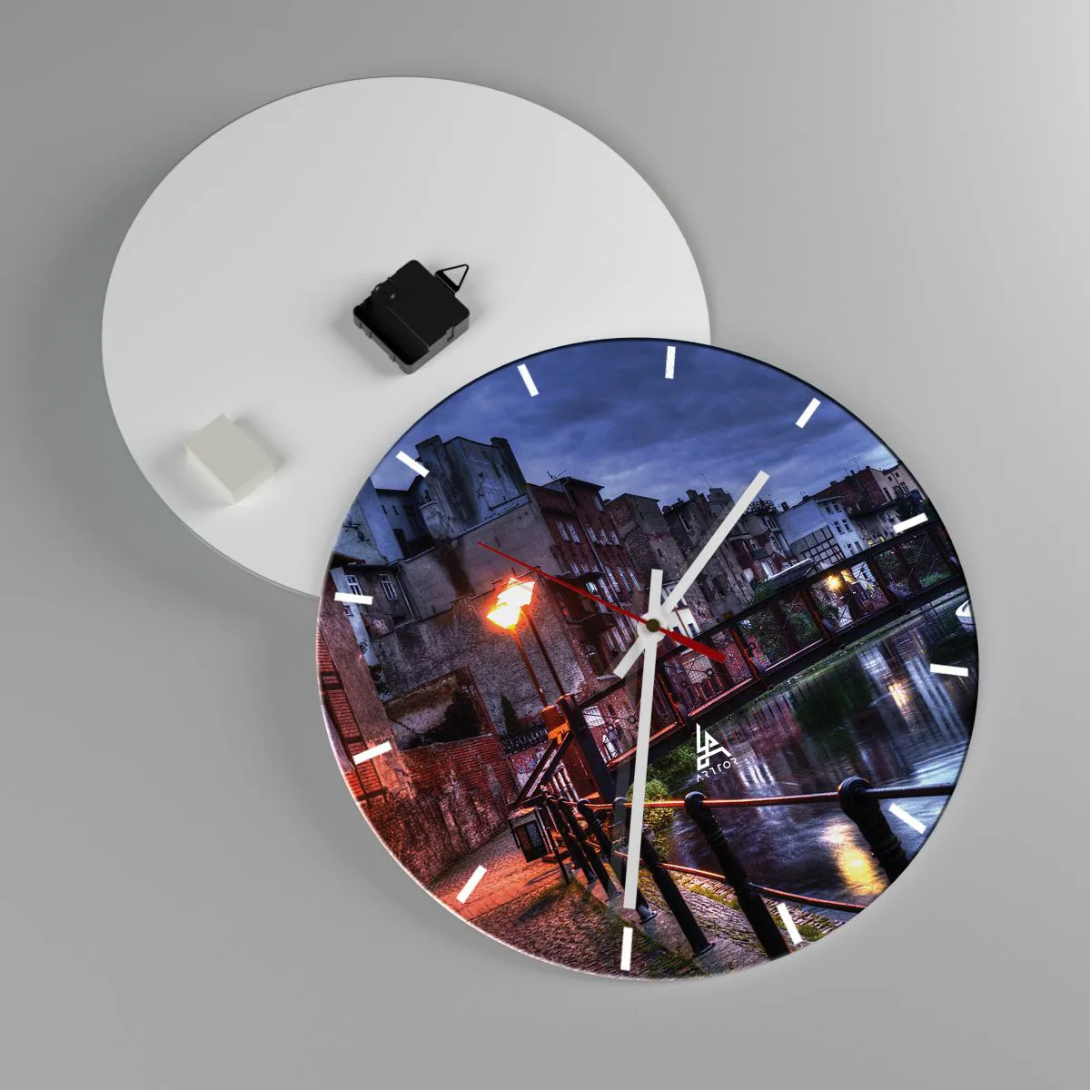 Relógio de parede - Relógio em vidro - A desconhecida Bydgoszcz - 40x40 cm