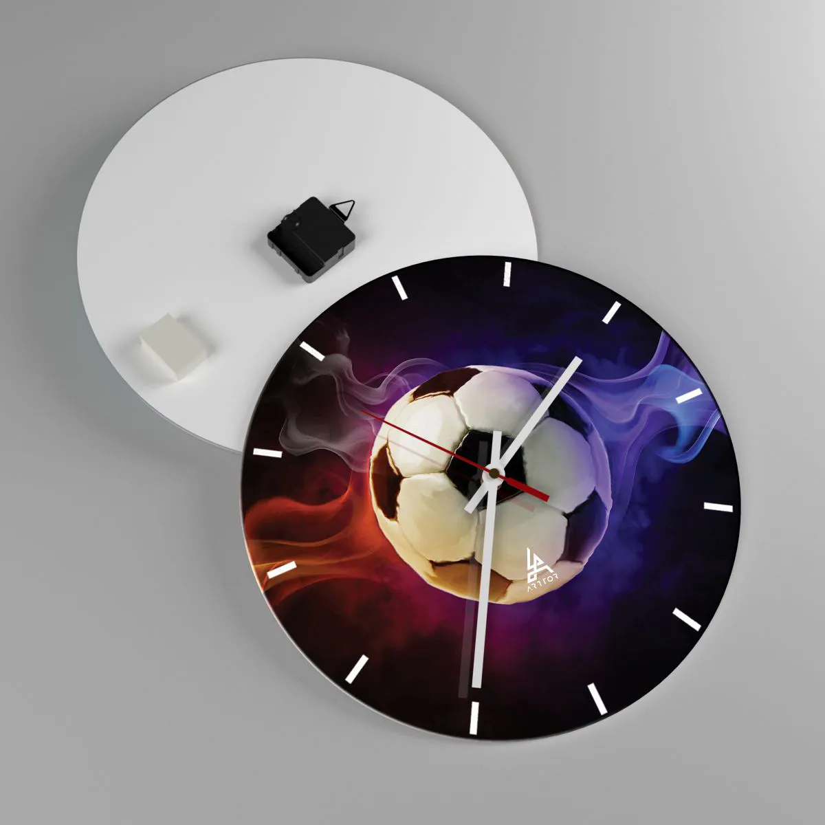 Relógio de parede - Relógio em vidro - O poder mágico do jogo - 40x40 cm