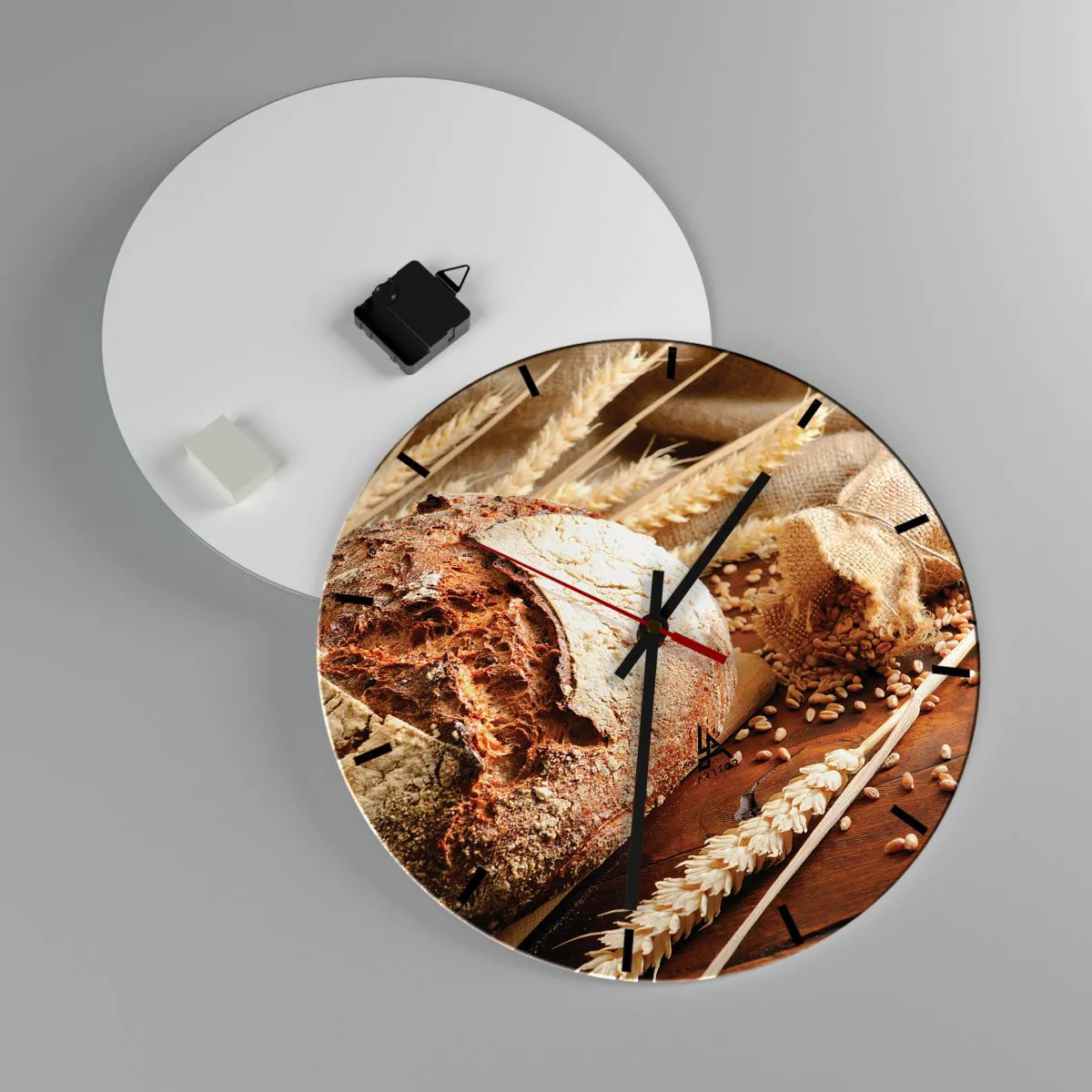 Wanduhr - Glasuhr - Appetitanregend, duftend, knackig - 40x40 cm