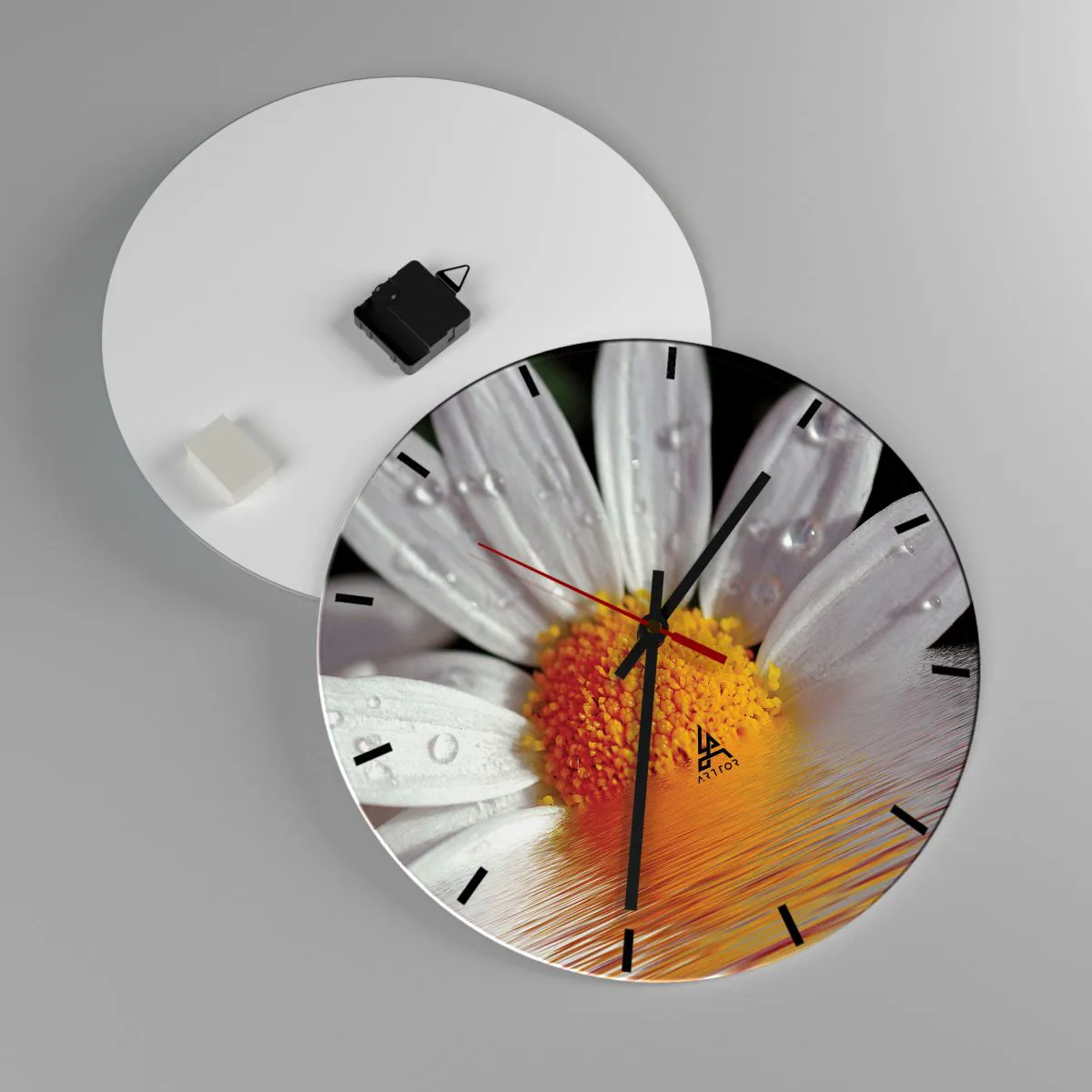 Ceas de perete - Ceas pe sticlă - Răsăritul soarelui al Margaretei - 40x40 cm