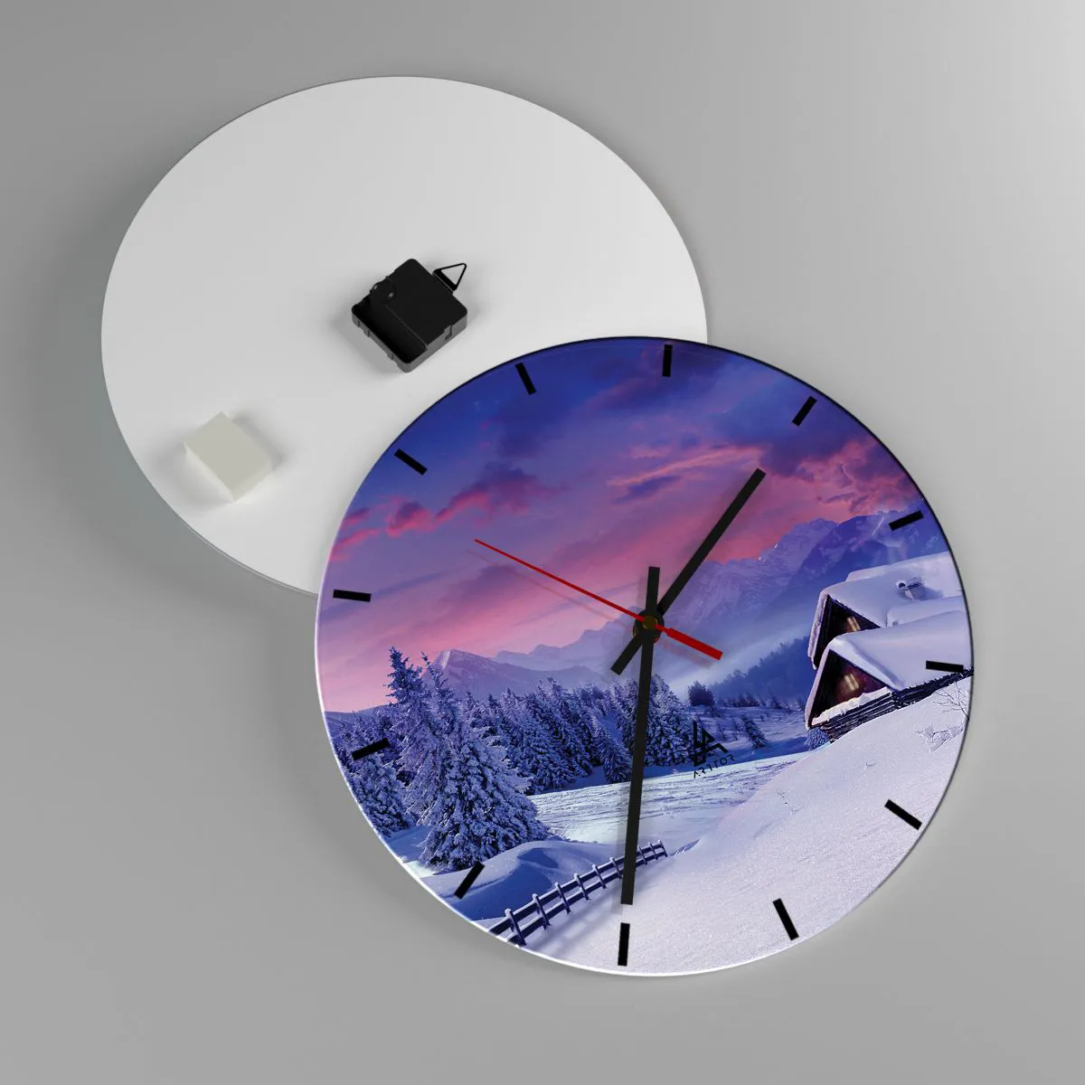 Ceas de perete - Ceas pe sticlă - Noapte liniștită - 40x40 cm