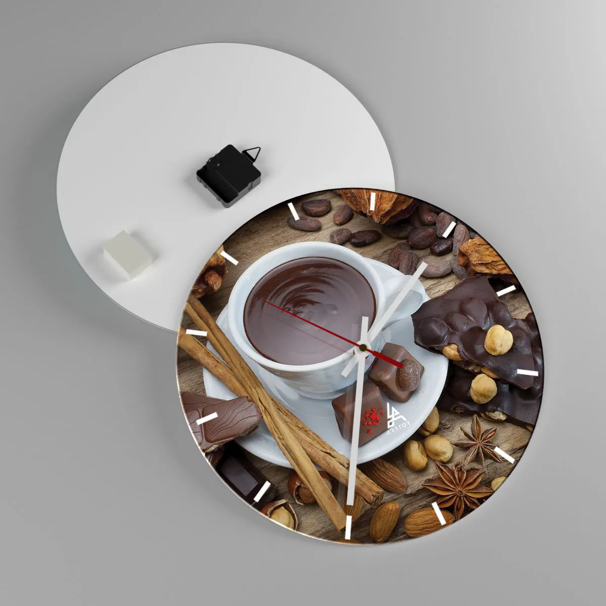 Wanduhr - Glasuhr - Aus einer märchenhaften Schokoladenfabrik - 40x40 cm