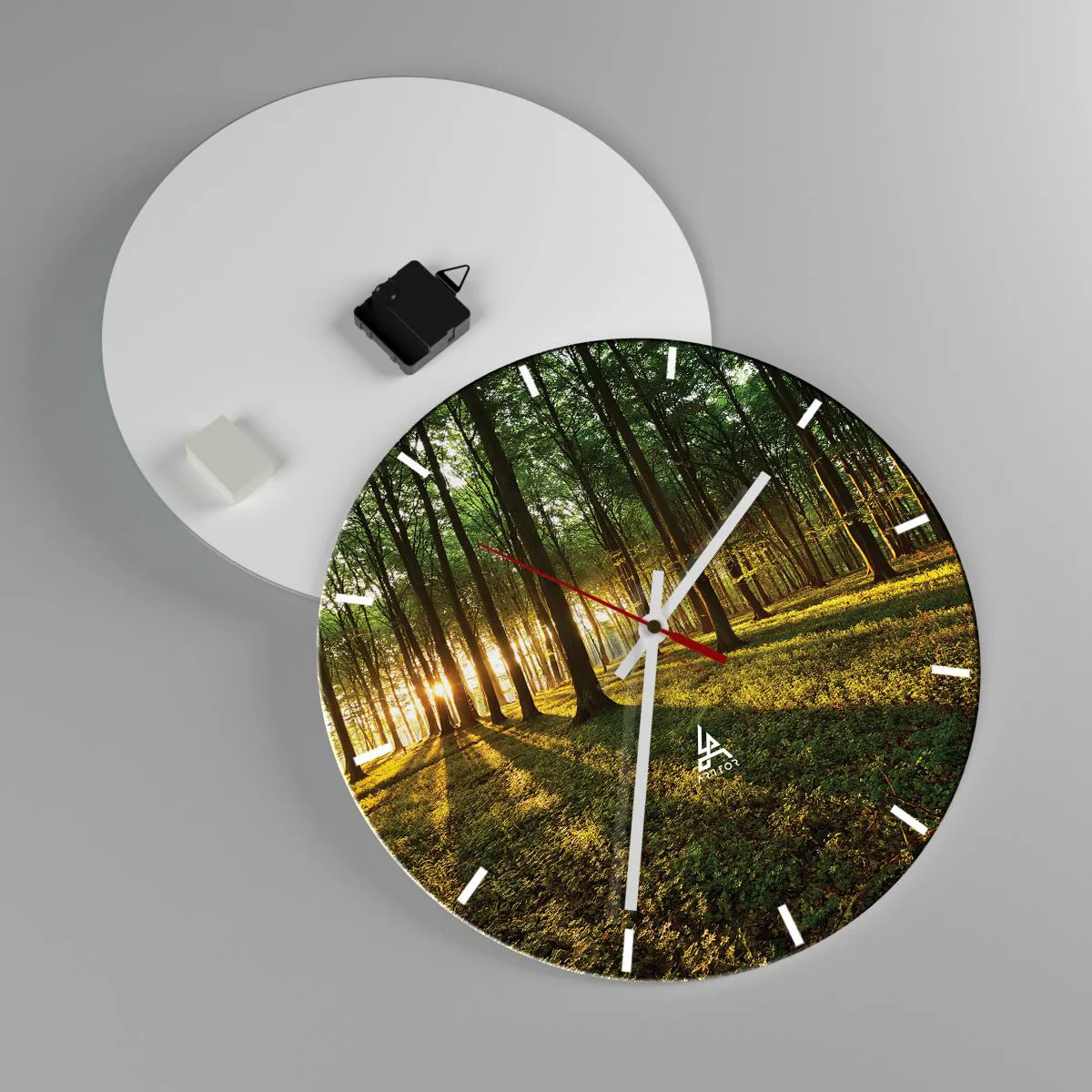 Wall clock - Clock on glass - Photography of All Springs - 40x40 cm
