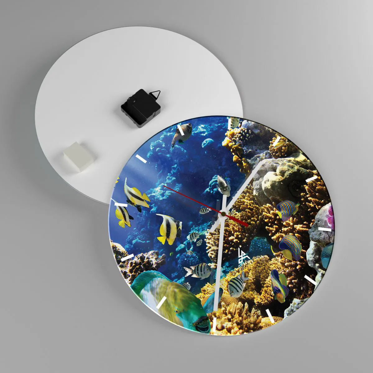 Relógio de parede - Relógio em vidro - Tráfego intenso no percurso de férias - 40x40 cm