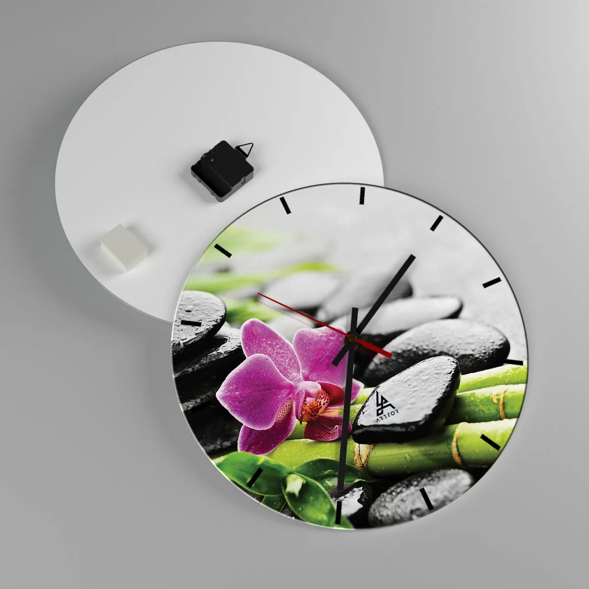 Ceas de perete - Ceas pe sticlă - Într-un echilibru pașnic - 40x40 cm