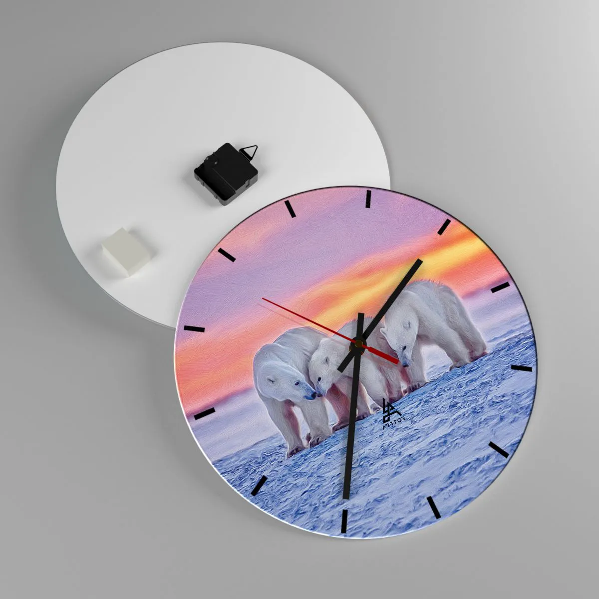 Wanduhr - Glasuhr - Familienwärme ist genug - 40x40 cm