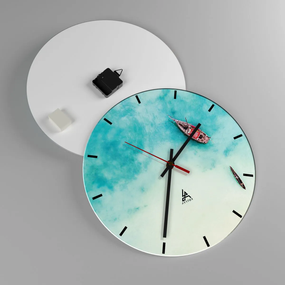 Horloge murale - Pendule murale - Car sur les plages de Zanzibar, quand il y a un débordement d'eau... - 40x40 cm