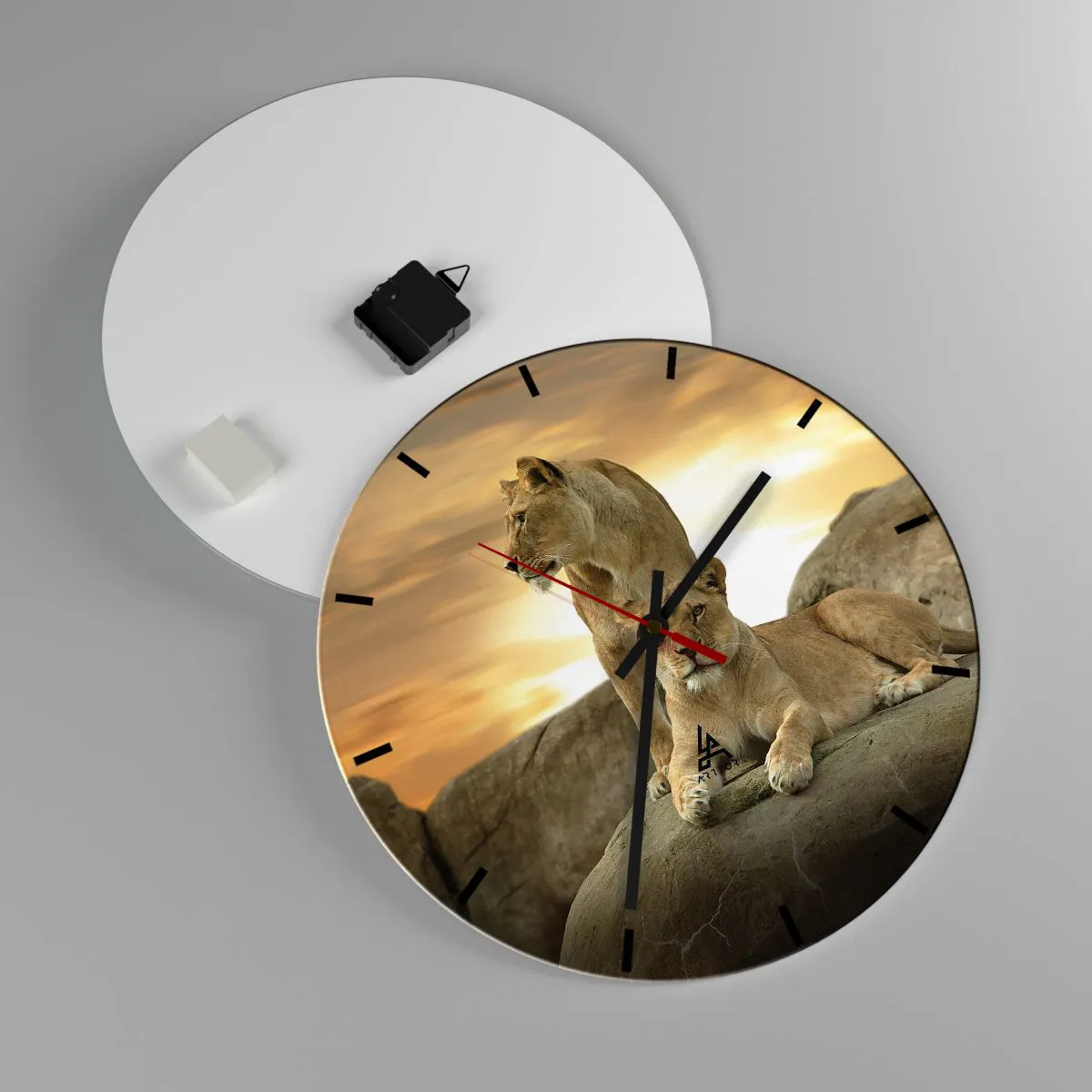 Wall clock - Clock on glass - Royal Majesty - 40x40 cm