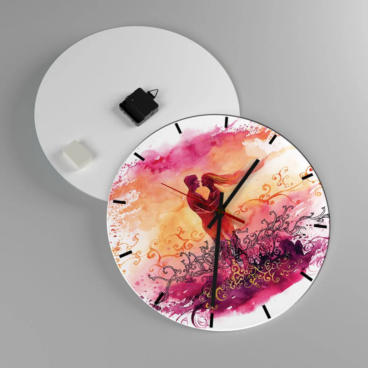 Ceas de perete - Ceas pe sticlă - De o singură inimă! Am nevoie de atât de puțin.. - 40x40 cm