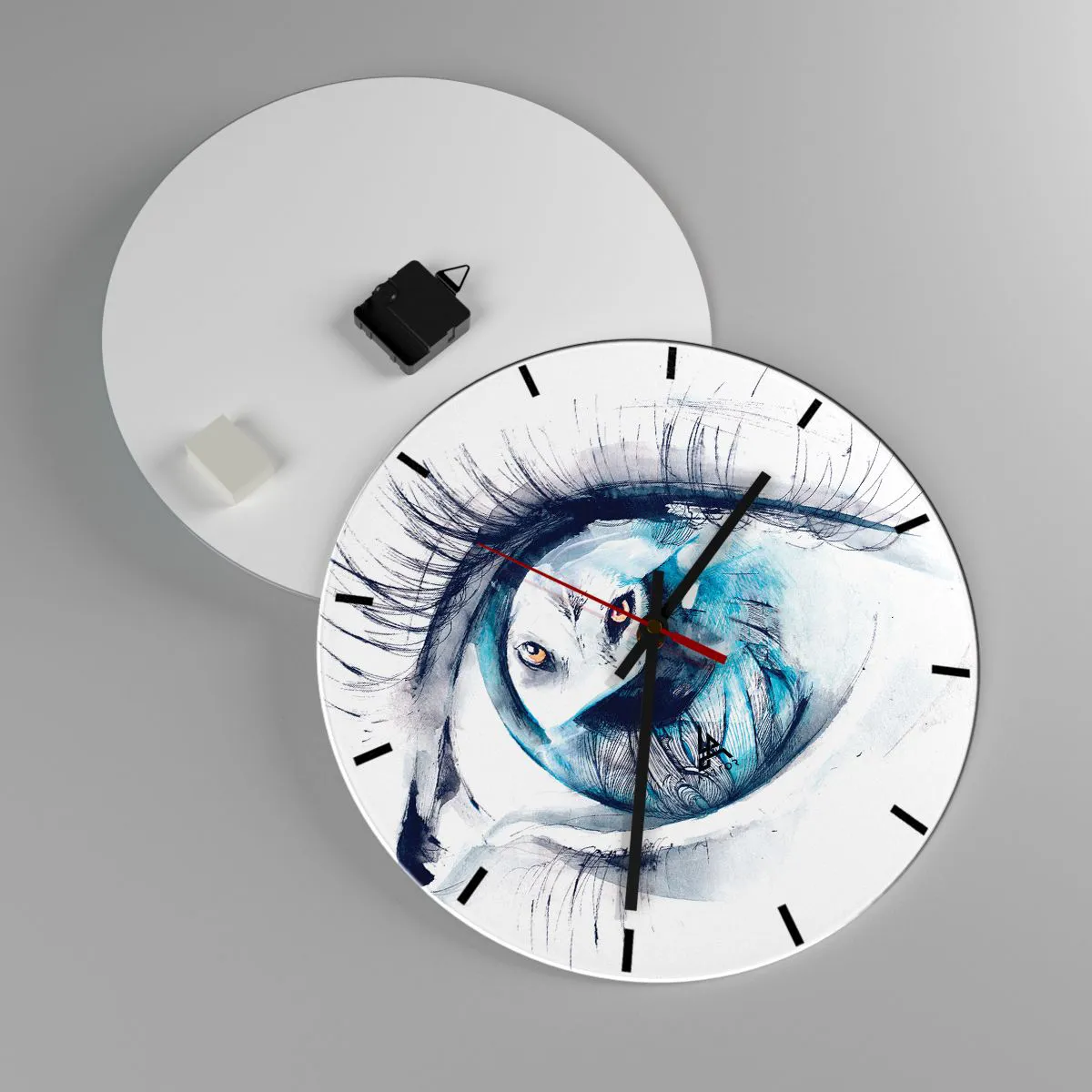 Nástěnné hodiny - Z očí do očí s divočinou - 40x40 cm