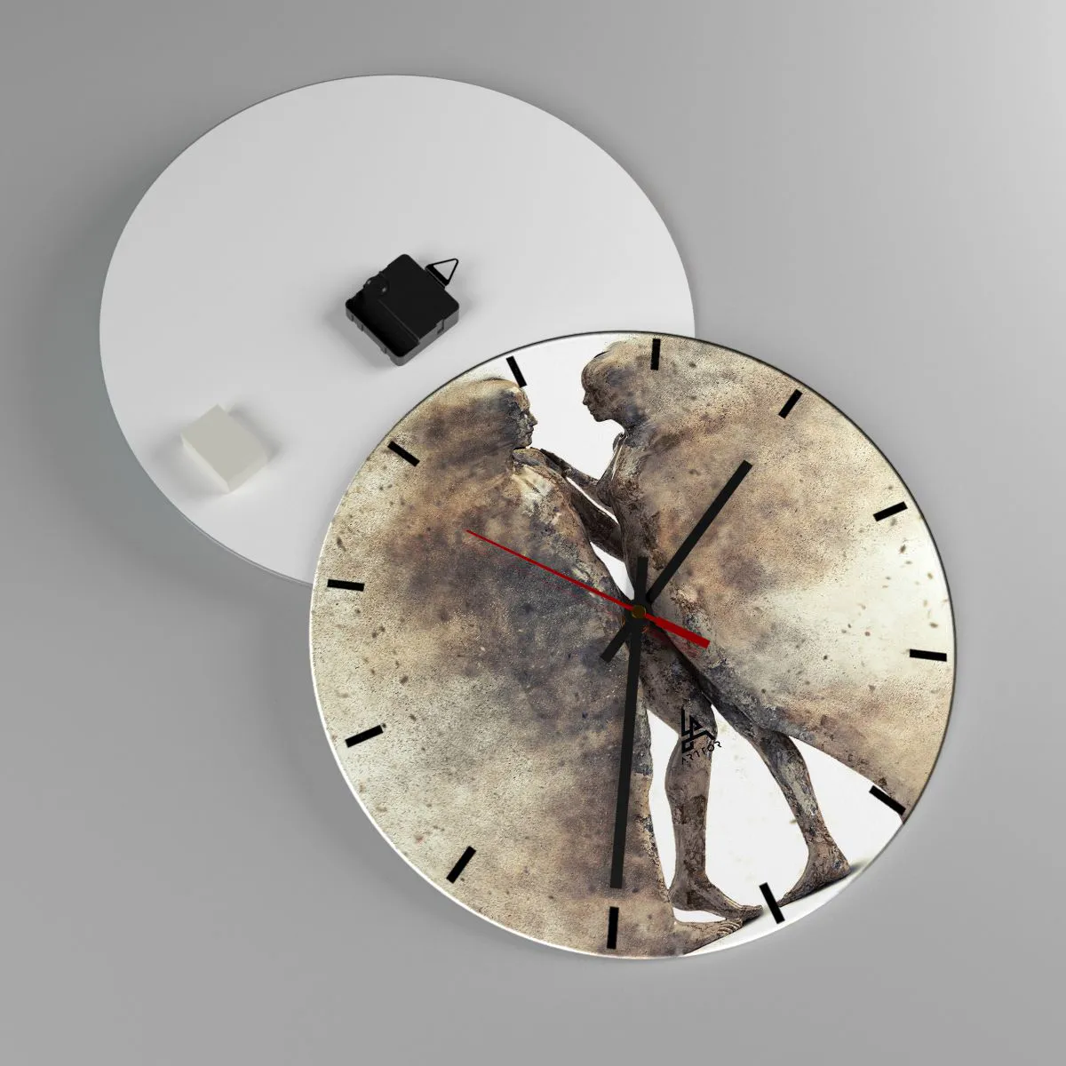 Reloj de pared - Reloj de vidrio - Del polvo resurgieron para amar - 40x40 cm