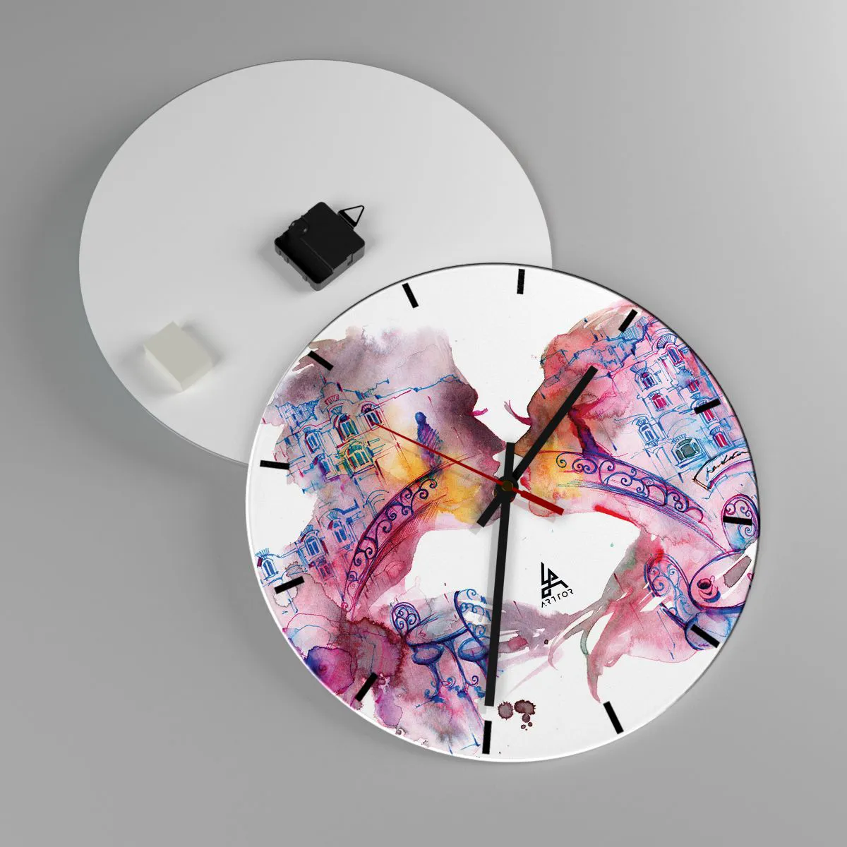 Wall clock - Clock on glass - Secret Bridge Of Sighs - 40x40 cm