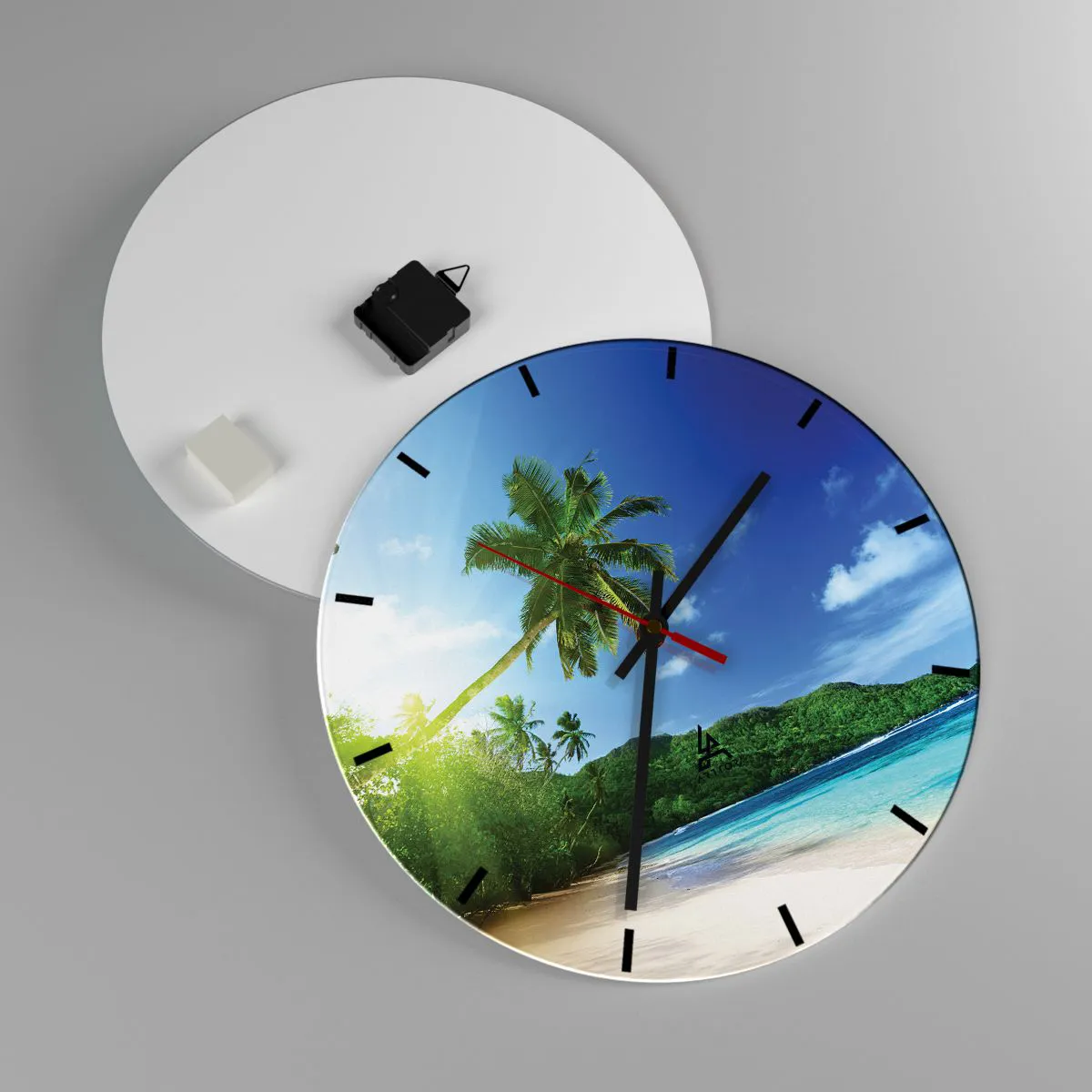 Orologio da parete - Orologio in Vetro - Il lieve tocco dei tropici - 40x40 cm