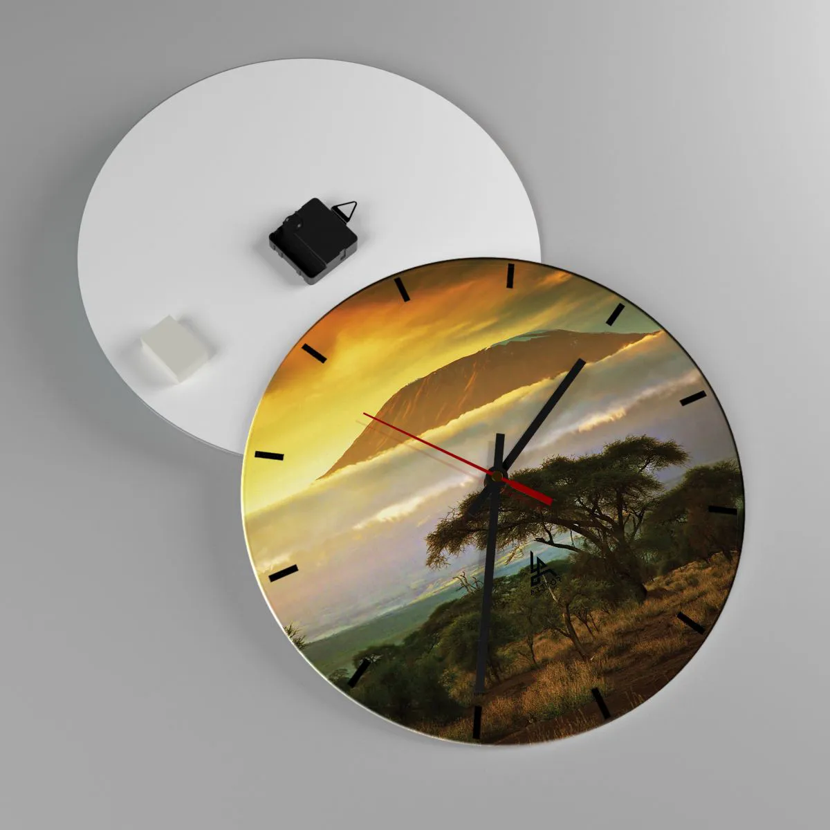 Ceas de perete - Ceas pe sticlă - Visul unui călător - 40x40 cm