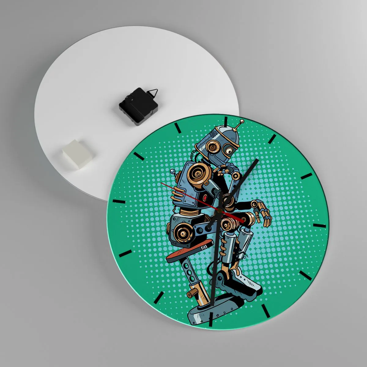 Wanduhr - Glasuhr - Über der Essenz des Seins - 40x40 cm