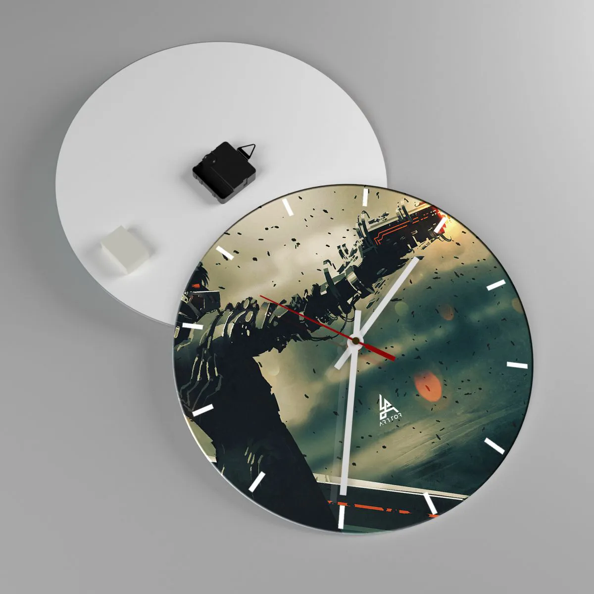 Wandklok - Klok - Dodelijke wapens - Je eigen Terminator - 40x40 cm