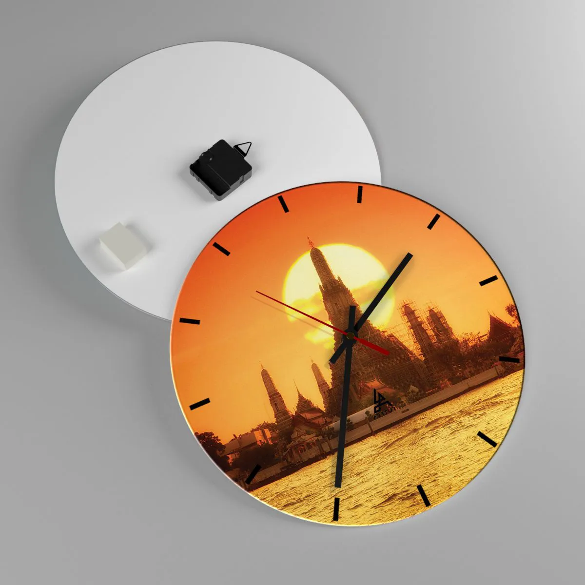 Ceas de perete - Ceas pe sticlă - Spre soare, mereu spre soare - 40x40 cm