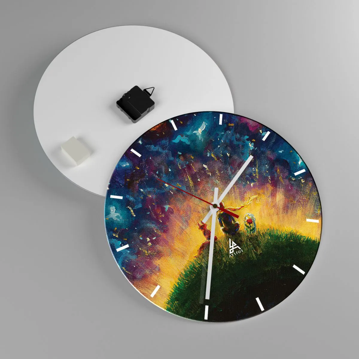 Zegar ścienny - Miłość i przyjaźń - cały świat - 40x40 cm