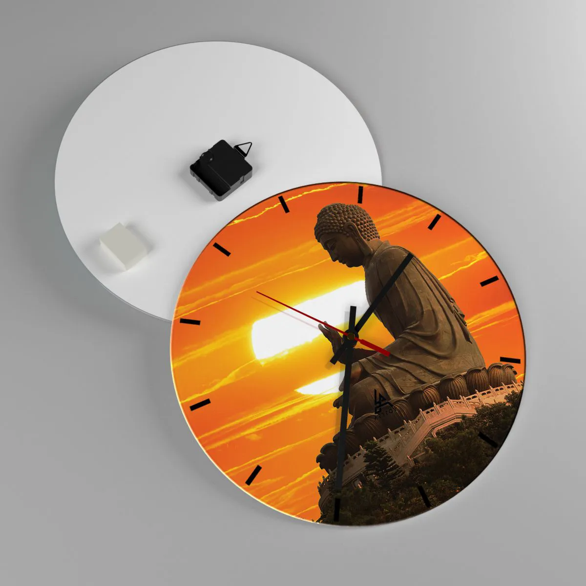 Väggklocka - Klocka på glas - Utan rädsla för världen - 40x40 cm