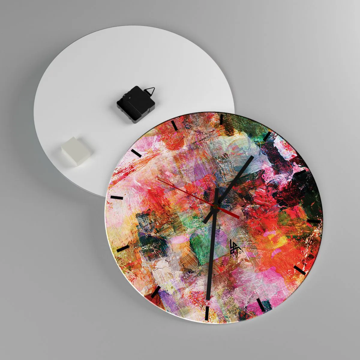 Relógio de parede - Relógio em vidro - Viagem rosa - 40x40 cm