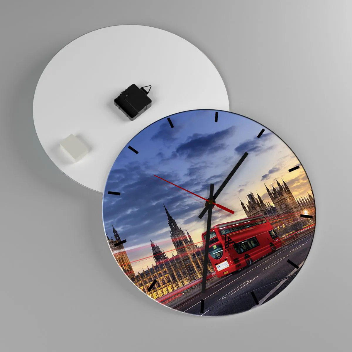 Reloj de pared - Reloj de vidrio - Lo más característico - 40x40 cm