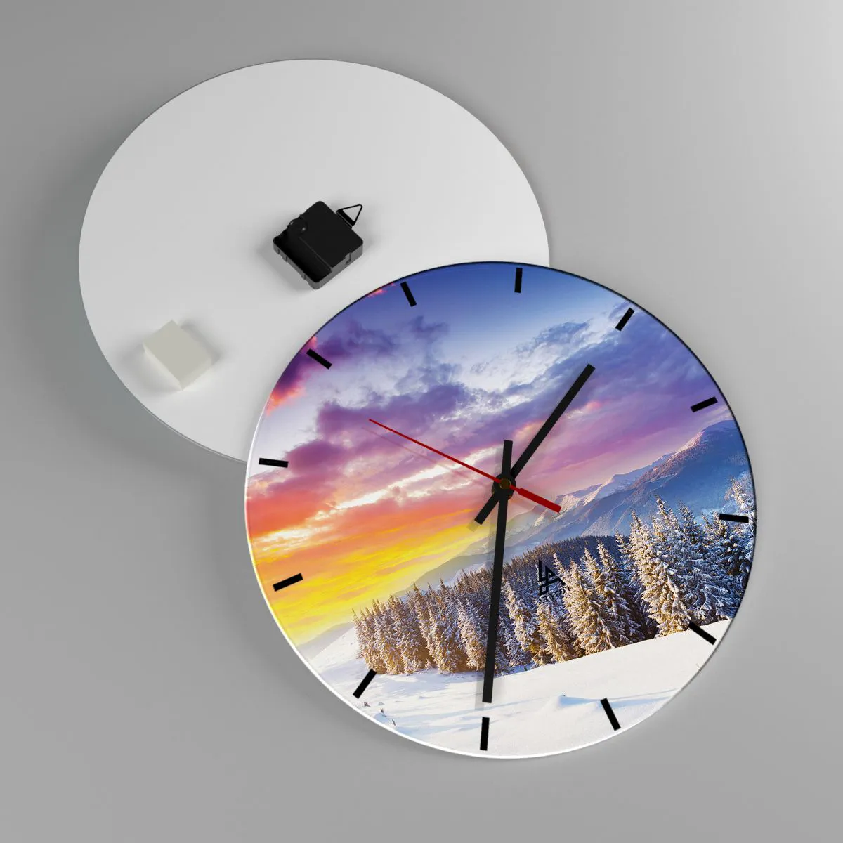 Reloj de pared - Reloj de vidrio - Día blanco - 40x40 cm