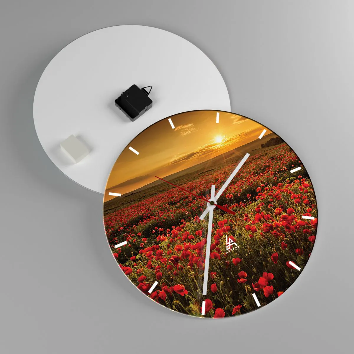 Orologio da parete - Orologio in Vetro - Tra il fruscio delle erbe, in un'esplosione di fiori - 40x40 cm