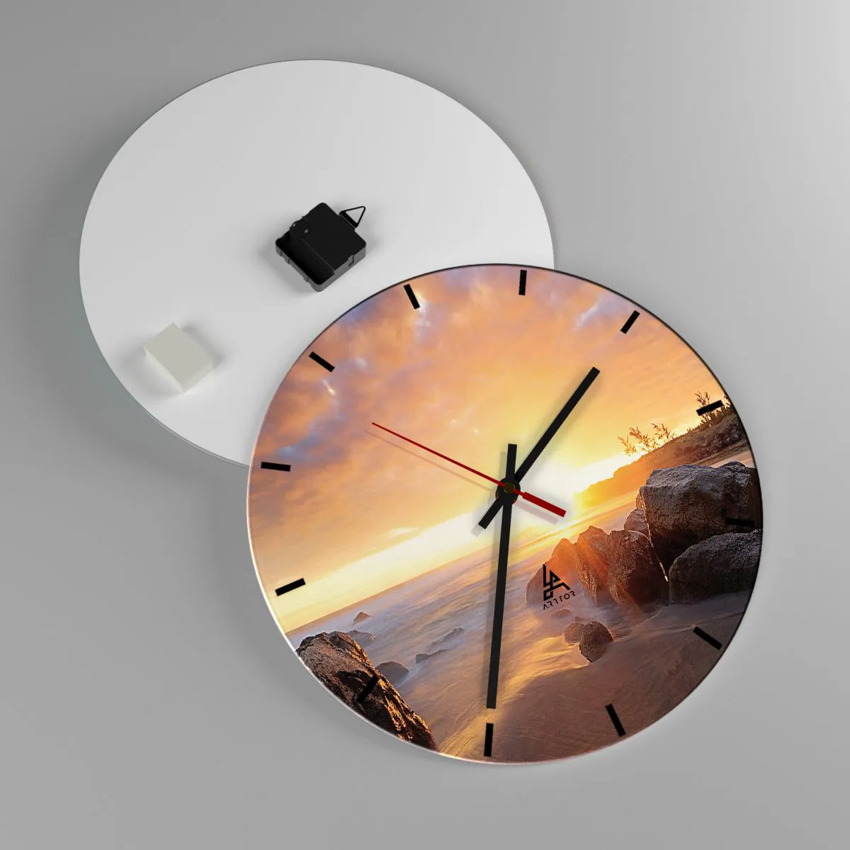 Vægur, Uret - En lysende aftenbrise - 40x40 cm
