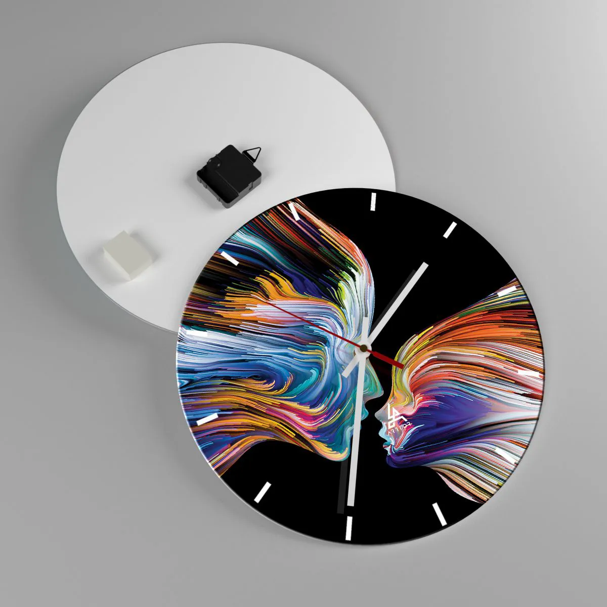 Wandklok - Klok - Een samensmelting van energie en licht - 40x40 cm