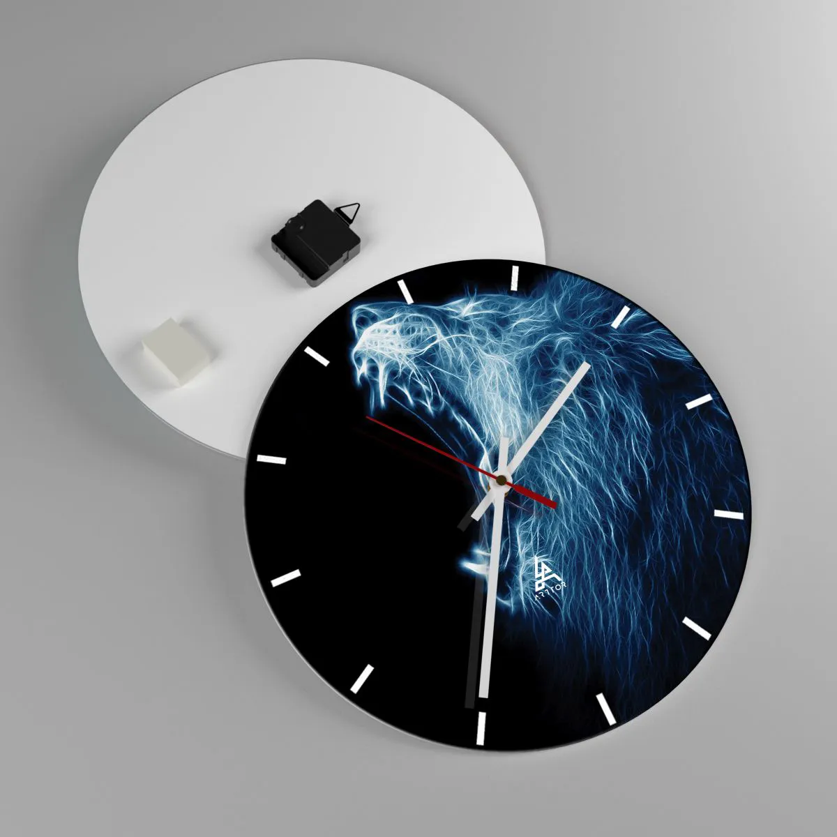 Ceas de perete - Ceas pe sticlă - Mânia înflăcărată a regelui - 40x40 cm