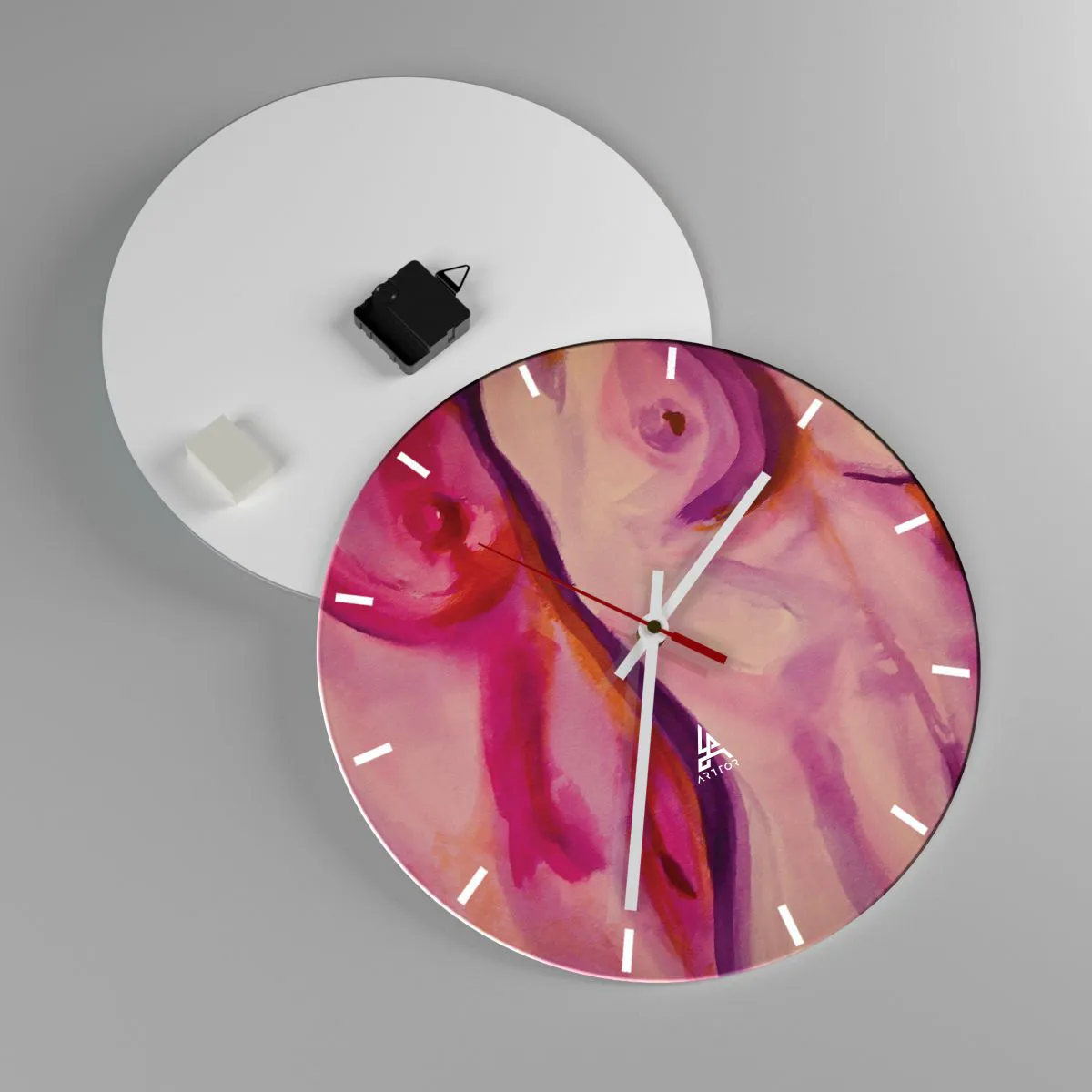 Wanduhr - Glasuhr - Ode an die Weiblichkeit - 40x40 cm