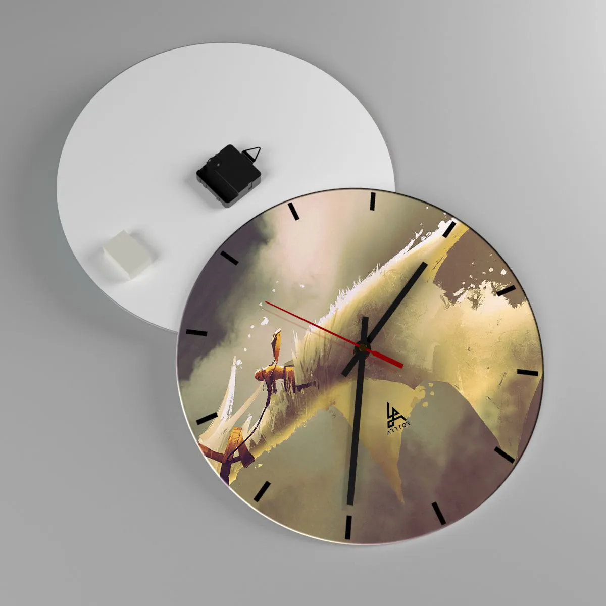 Wanduhr - Glasuhr - Die Welt zur Rettung - 40x40 cm