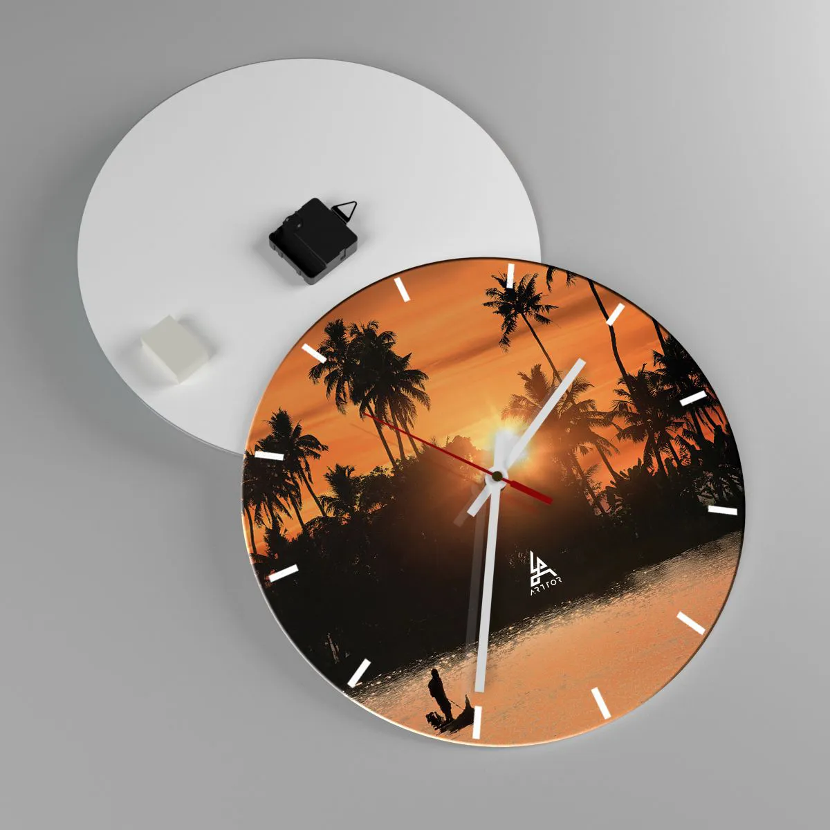 Wanduhr - Glasuhr - Zeit zum Entspannen - 40x40 cm