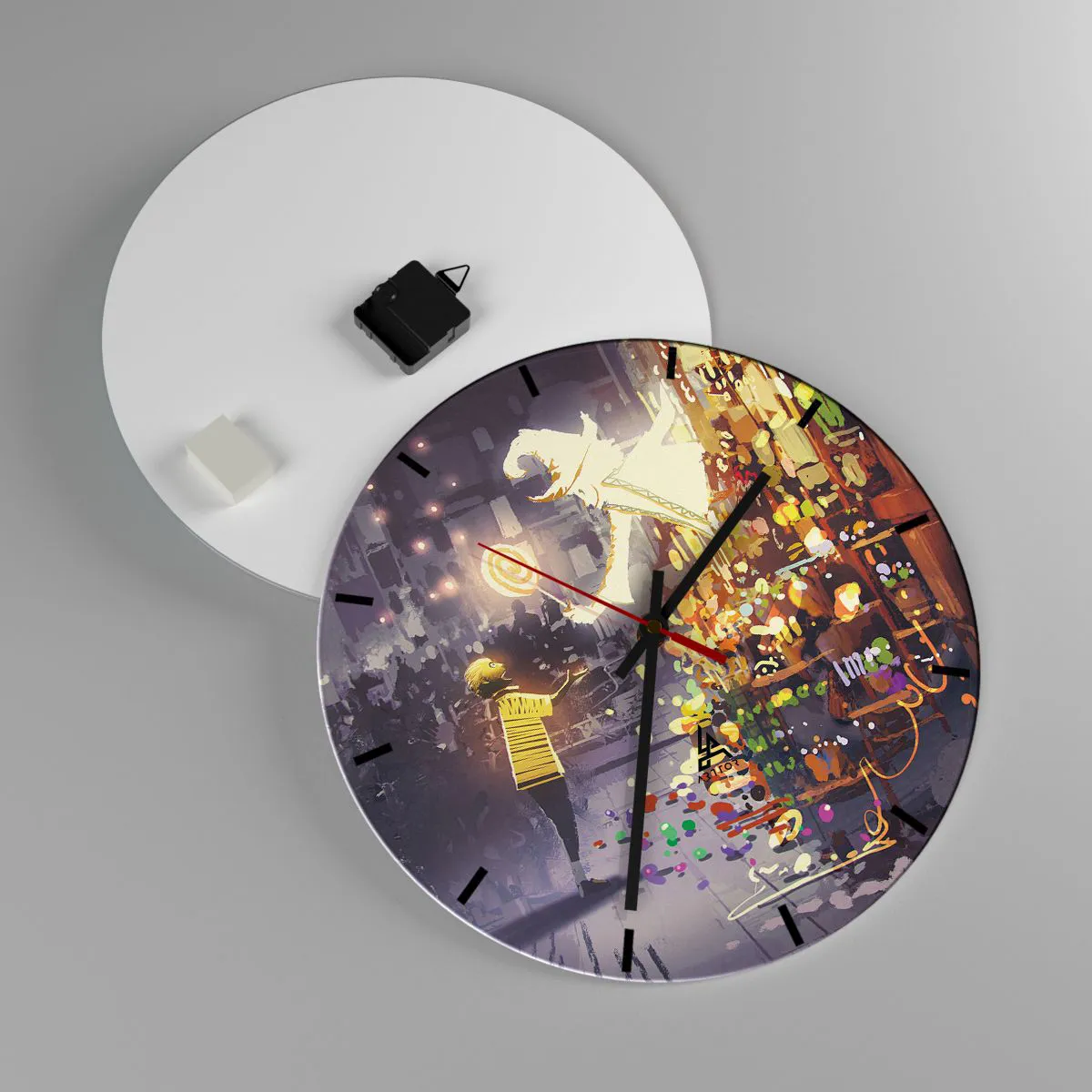 Ceas de perete - Ceas pe sticlă - Vrăjitoria există - 40x40 cm